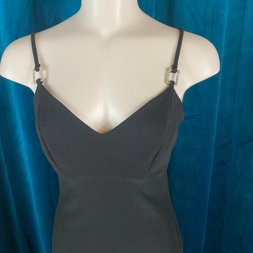 Xoxo Strappy V Neck Mini Dress Black - Picture 3 of 9
